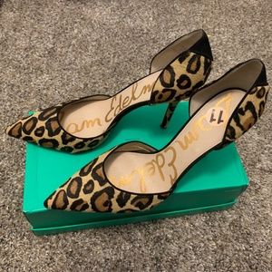 Sam Edelman Calf Hair Leopard Print D’orsay Heel Pump